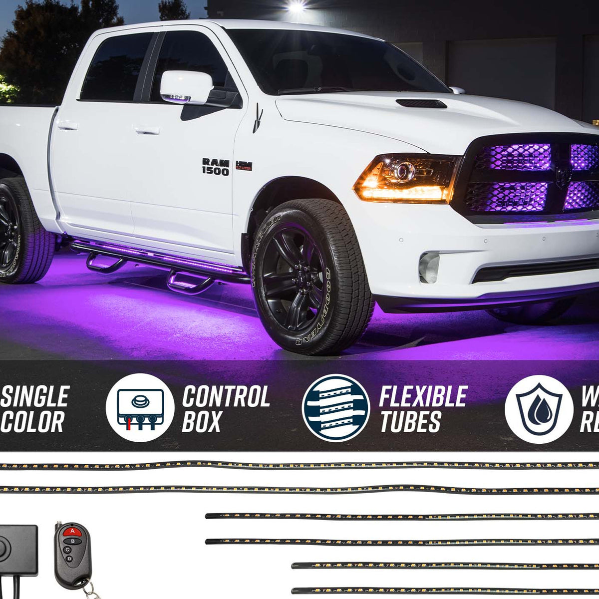 Purple LED Flexible Slimline Truck Underbody Lighting Kit – Customs ...