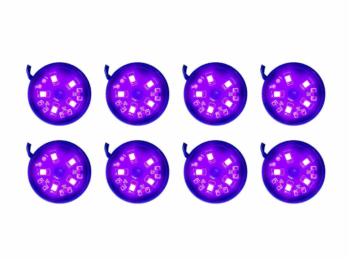 8pc Purple LED Pod Lighting Kit