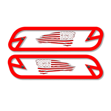 Tattered Flag Hood Emblem Replacements - Fits 2019-2025 Ram® 2500, 3500, 4500 - Fully Customizable, LED