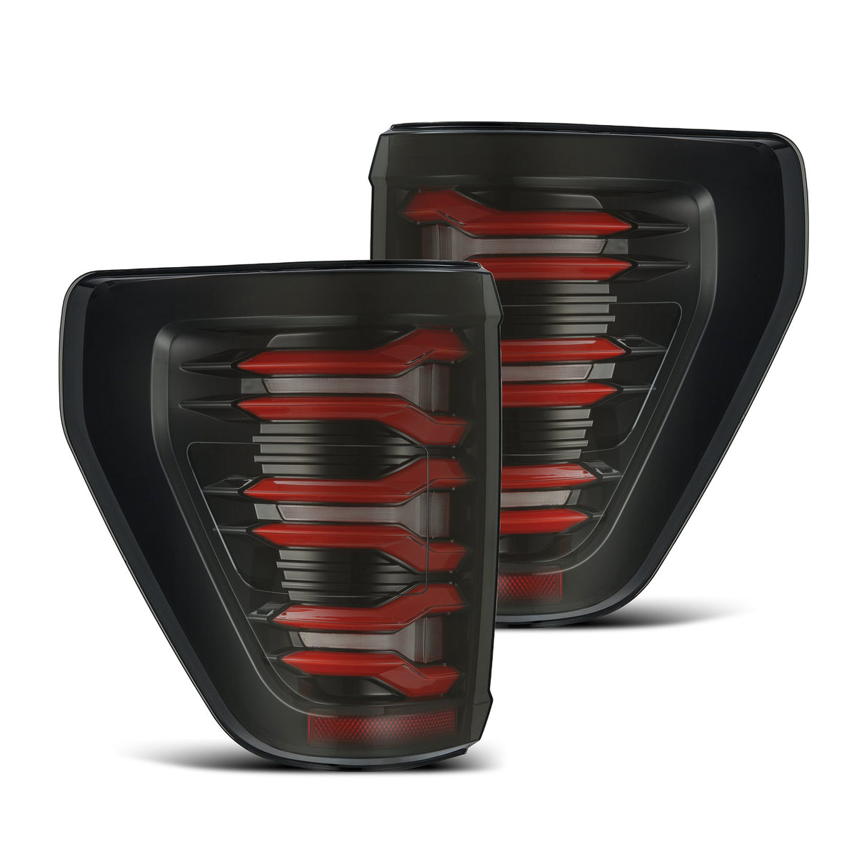 21-23 Ford F150 LUXX-Series LED Tail Lights Black-Red