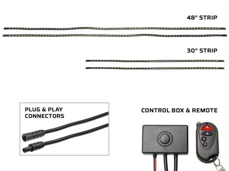 Red LED Flexible Slimline Car Underbody Lighting Kit