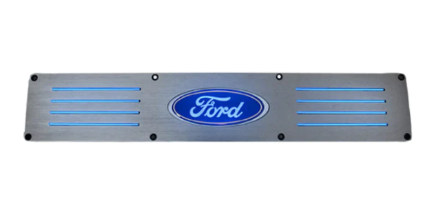 Ford F150 09-14 & SVT Raptor 10-14 Illuminated Door Sill Brushed Finish Blue Illumination