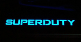 Ford Super Duty 99-16 Illuminated Door Sill Black Finish Blue Illumination