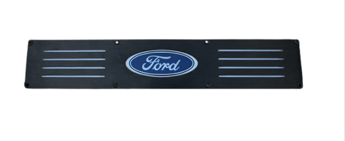 Ford Super Duty 99-16 Illuminated Door Sill Black Finish in Blue