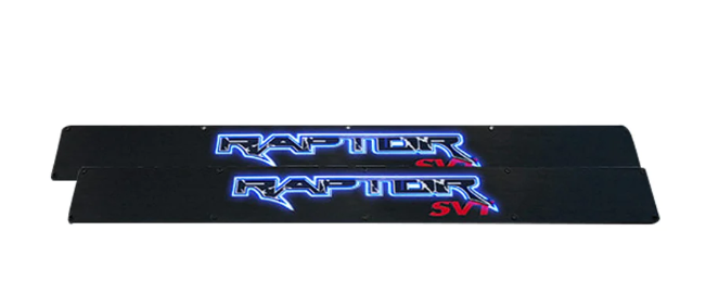 Ford SVT Raptor 10-14 Illuminated Door Sill Black Finish Blue Illumination