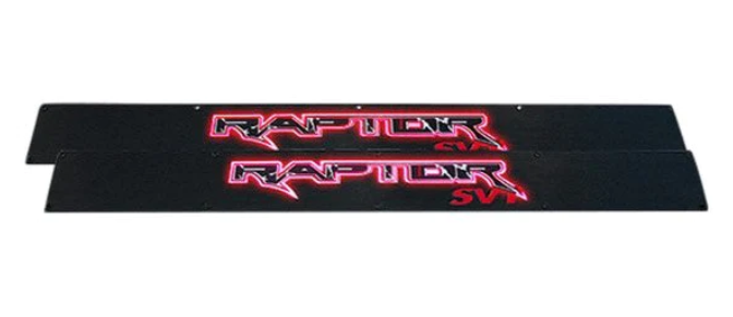 Ford SVT Raptor 10-14 Illuminated Door Sill Black Finish Red Illumination