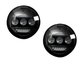 GMC Sierra & Chevy Silverado 15-19 White LED 2-Piece Fog Lights Smoked/Black