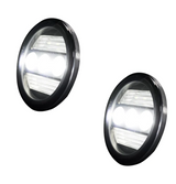 GMC Sierra & Chevy Silverado 15-19 White LED 2-Piece Fog Lights Smoked/Black