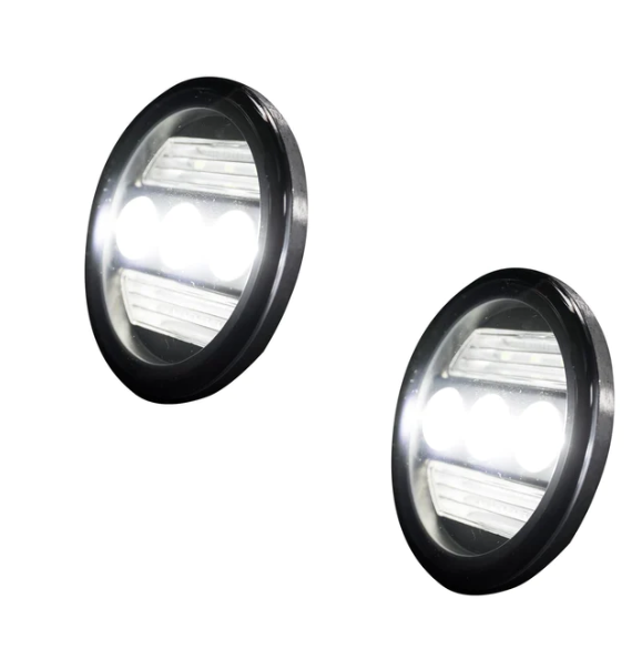 GMC Sierra & Chevy Silverado 15-19 White LED 2-Piece Fog Lights Smoked/Black