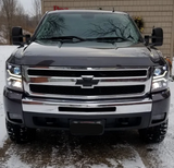 Chevrolet Silverado 07-13 (2nd GEN Single-Wheel 1500/2500/3500) Projector Headlights OLED Halos DRL Smoked/Black