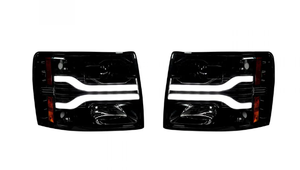 Chevrolet Silverado 07-14 (2nd GEN 3500 Dually) Projector Headlights OLED Halos DRL Smoked/Black