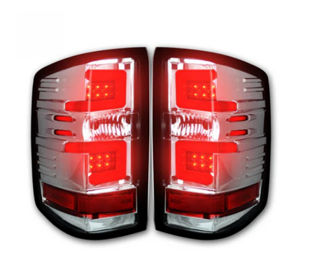 Chevrolet Silverado 2500/3500 16-19 (Fits Single-Wheel Only & Replaces Factory OEM LED Tail Lights ONLY) OLED Tail Lights in Clear