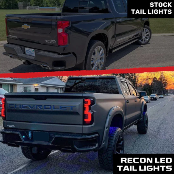 Chevy Silverado 1500 19-23 (Replaces OEM LED Tail Lights ONLY) Tail Lights OLED Red Smoked