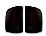 Chevrolet Silverado Dually 07-14 & GMC Sierra Dually 07-14 Tail Lights LED in Red Smoked