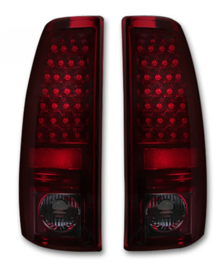 Chevy Silverado & GMC Sierra 99-07 Tail Lights LED in Dark Red Smoked