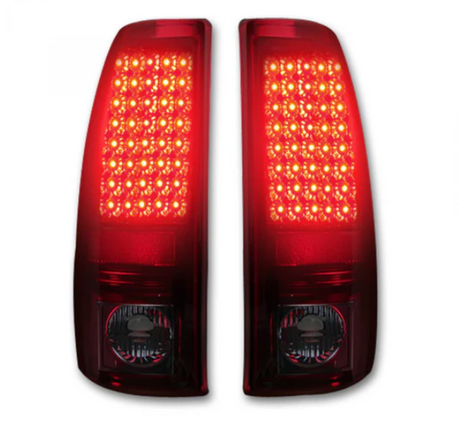 Chevy Silverado & GMC Sierra 99-07 Tail Lights LED in Dark Red Smoked