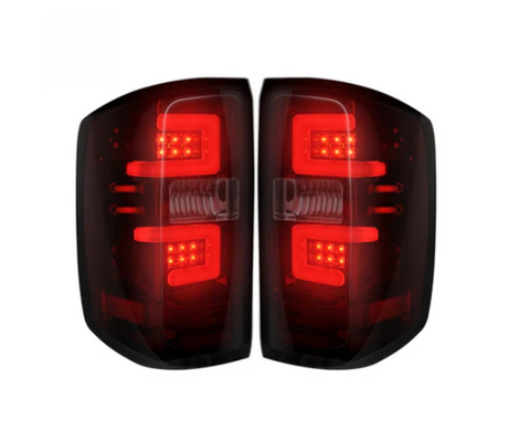 Chevy Silverado / GMC Sierra 15-19 Dually (Replaces OEM Halogen ONLY) Tail Lights OLED in Dark Red Smoke