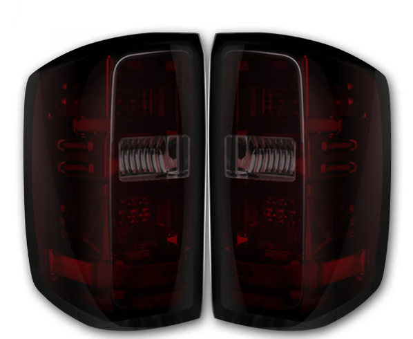 Chevy Silverado 1500 14-18 (Replaces OEM Halogen ONLY) Tail Lights OLED in Dark Red Smoke