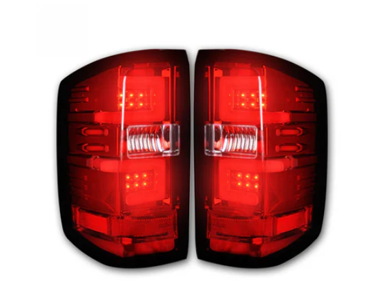 Chevy Silverado 1500 14-18 (Replaces OEM Halogen Tail Lights ONLY) Tail Lights OLED in Red