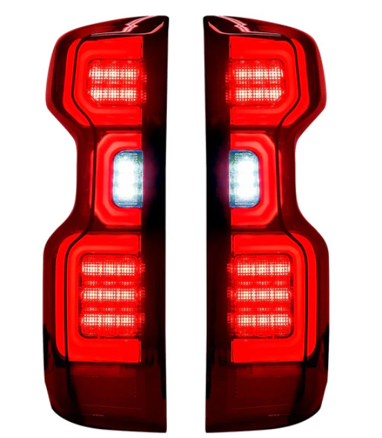 Chevy Silverado 1500 19-23 (Replaces OEM LED Tail Lights ONLY) Tail Lights OLED Red Smoked