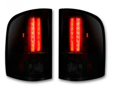 Chevy Silverado Single-Wheel 1500/2500/3500 07-13 Tail Lights LED in Red Smoked