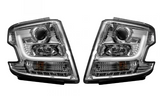 Chevy Tahoe 15-20 Projector Headlights OLED Halos & DRL in Clear/Chrome