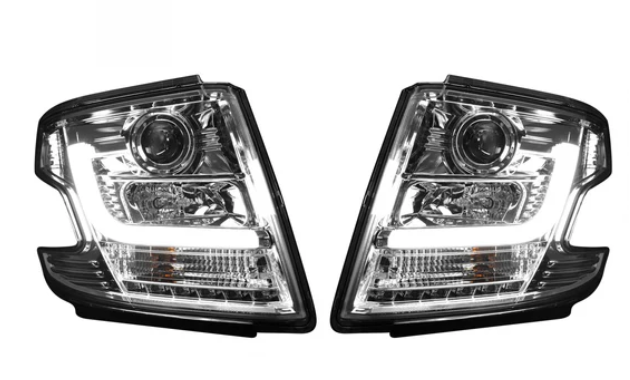 Chevy Tahoe 15-20 Projector Headlights OLED Halos & DRL in Clear/Chrome