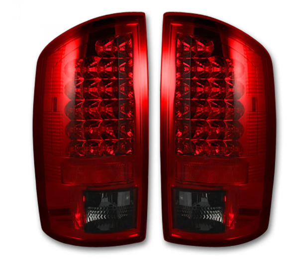 Dodge RAM 1500 07-08 Tail Lights LED in Dark Red Smoked