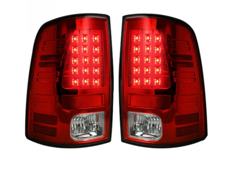 Dodge RAM 1500 09-18 (Replaces OEM Halogen) Tail Lights LED in Red