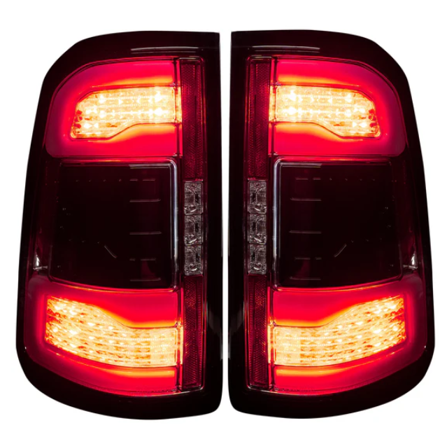 Dodge RAM 1500 19-23 OLED Tail Lights Clear w/ Scanning Red Turn Signals - Replaces OEM LED Tail Lights