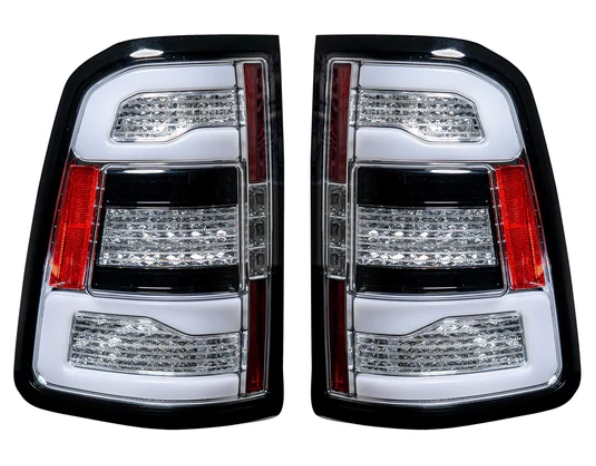 Dodge RAM 1500 19-23 OLED Tail Lights Replaces OEM Halogen Clear Scanning Amber Turn Signal