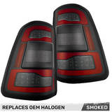 Dodge RAM 1500 19-23 OLED Tail Lights Replaces OEM Halogen Smoked Scanning Amber Turn Signal