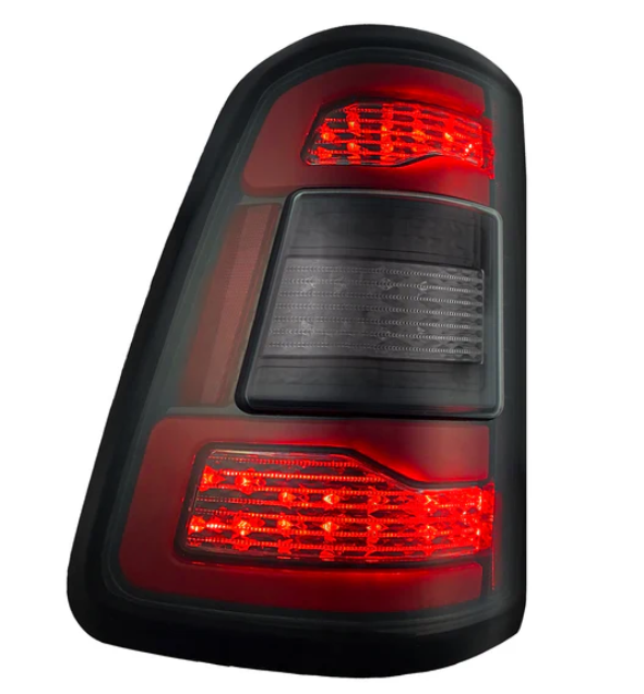 Dodge RAM 1500 19-23 OLED Tail Lights Replaces OEM Halogen Smoked Scanning Amber Turn Signal