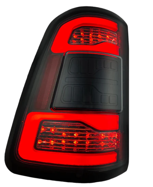 Dodge RAM 1500 19-23 OLED Tail Lights Smoked w/ Scanning Red Turn Signals - Replaces OEM LED Tail Lights