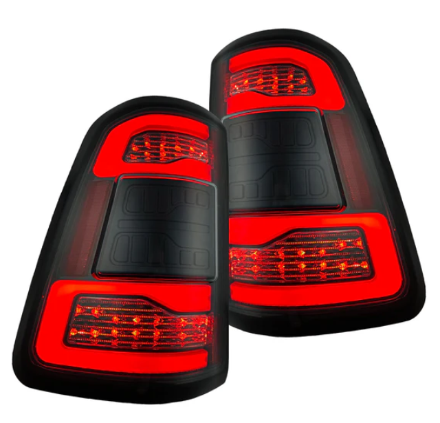 Dodge RAM 1500 19-23 OLED Tail Lights Smoked w/ Scanning Red Turn Signals - Replaces OEM LED Tail Lights