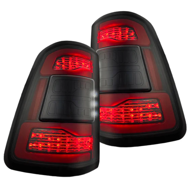 Dodge RAM 1500 19-23 OLED Tail Lights Smoked w/ Scanning Red Turn Signals - Replaces OEM LED Tail Lights