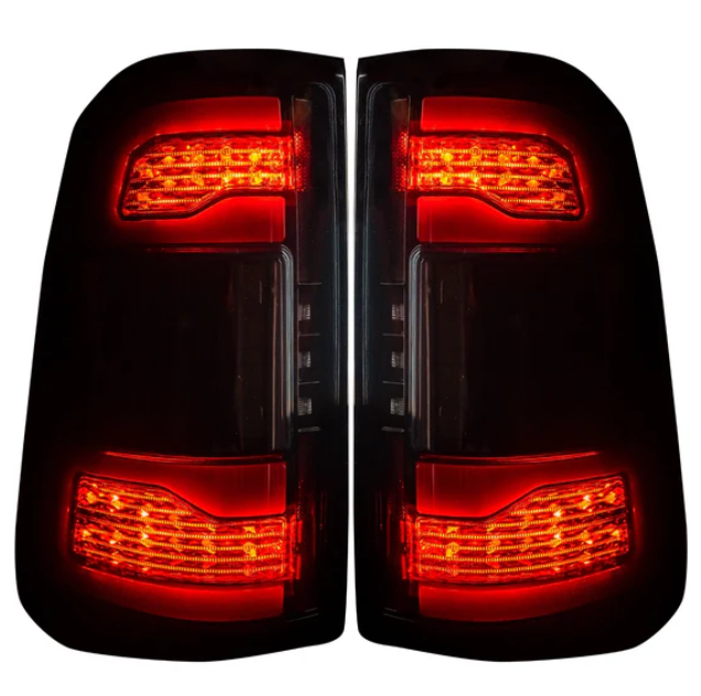 Dodge RAM 1500 19-23 OLED Tail Lights Smoked w/ Scanning Red Turn Signals w/ NO Blind Spot Sensor