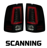 Dodge RAM 1500 2013-2018 (Replaces OEM LED ONLY) OLED Tail Lights Scanning OLED Turn Signals in Smoked