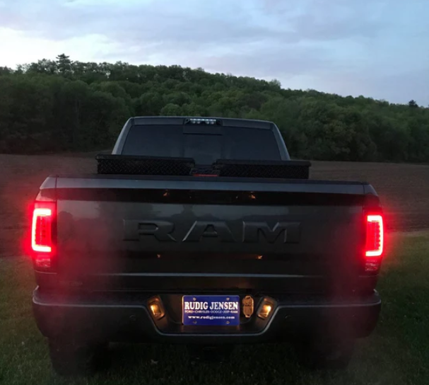 Dodge RAM 1500 2013-2018 (Replaces OEM LED ONLY) OLED Tail Lights Scanning OLED Turn Signals in Smoked