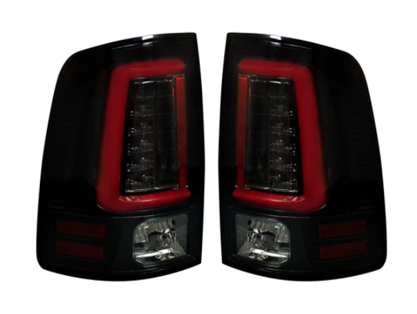 Dodge RAM 1500 2013-2018 (Replaces OEM LED ONLY) OLED Tail Lights Scanning OLED Turn Signals in Smoked