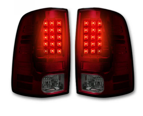 Dodge RAM 1500 2013-2018 (Replaces OEM LED ONLY) Tail Lights LED in Dark Red Smoked