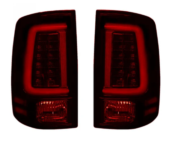 Dodge RAM 1500 4th Gen 09-18 (Replaces OEM Halogen) Tail Lights OLED in Dark Red Smoked Lens