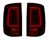 Dodge RAM 1500 4th Gen 09-18 (Replaces OEM Halogen) Tail Lights OLED in Dark Red Smoked Lens