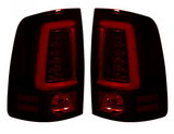 Dodge RAM 1500 4th Gen 09-18 (Replaces OEM Halogen) Tail Lights OLED in Dark Red Smoked Lens