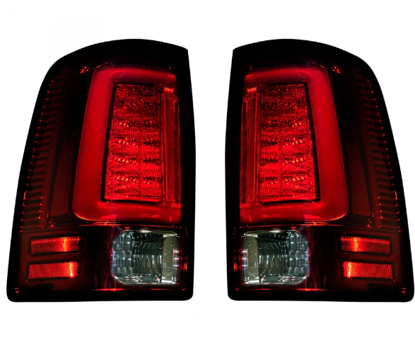 Dodge RAM 1500 4th Gen 09-18 (Replaces OEM Halogen) Tail Lights OLED in Red Lens