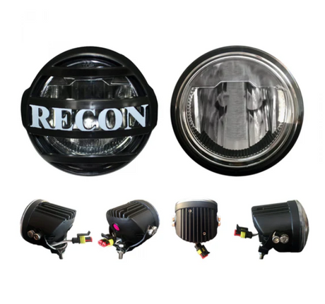 4" Driving Light Kit LED w/ Complete Wiring Hardware & RECON Rock Guard