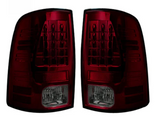 Dodge RAM 1500 Classic Body 09-23 (Replaces OEM Halogen ONLY) Tail Lights LED in Dark Red Smoked