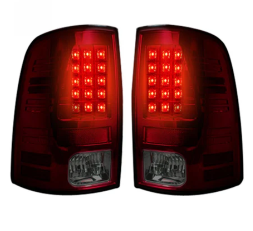 Dodge RAM 1500 Classic Body 09-23 (Replaces OEM Halogen ONLY) Tail Lights LED in Dark Red Smoked