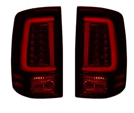 Dodge RAM 1500 Classic Body 2009-2023 (Replaces OEM LED ONLY) Tail Lights LED in Dark Red Smoked