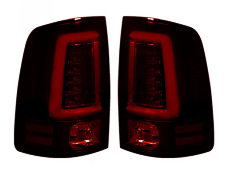 Dodge RAM 1500 Classic Body 2009-2023 (Replaces OEM LED ONLY) Tail Lights LED in Dark Red Smoked